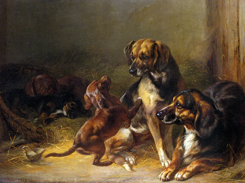 1812-Benno Adam - Cani e cuccioli, 1853
